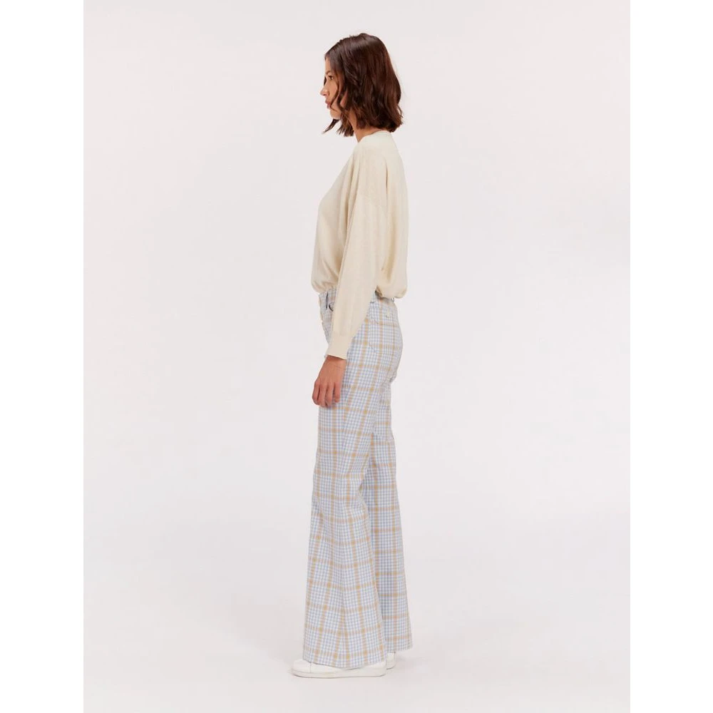 Ines De La Fressange Paris Flare cut geruite broek in jaren zeventig stijl Multicolor Dames