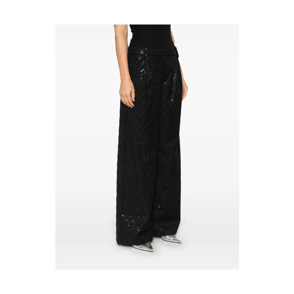 Rotate Birger Christensen Wide Leg Trousers Black Dames