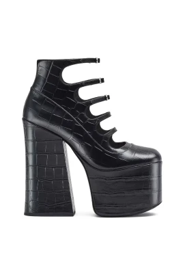 Croc-Embossed Kiki Ankelboots