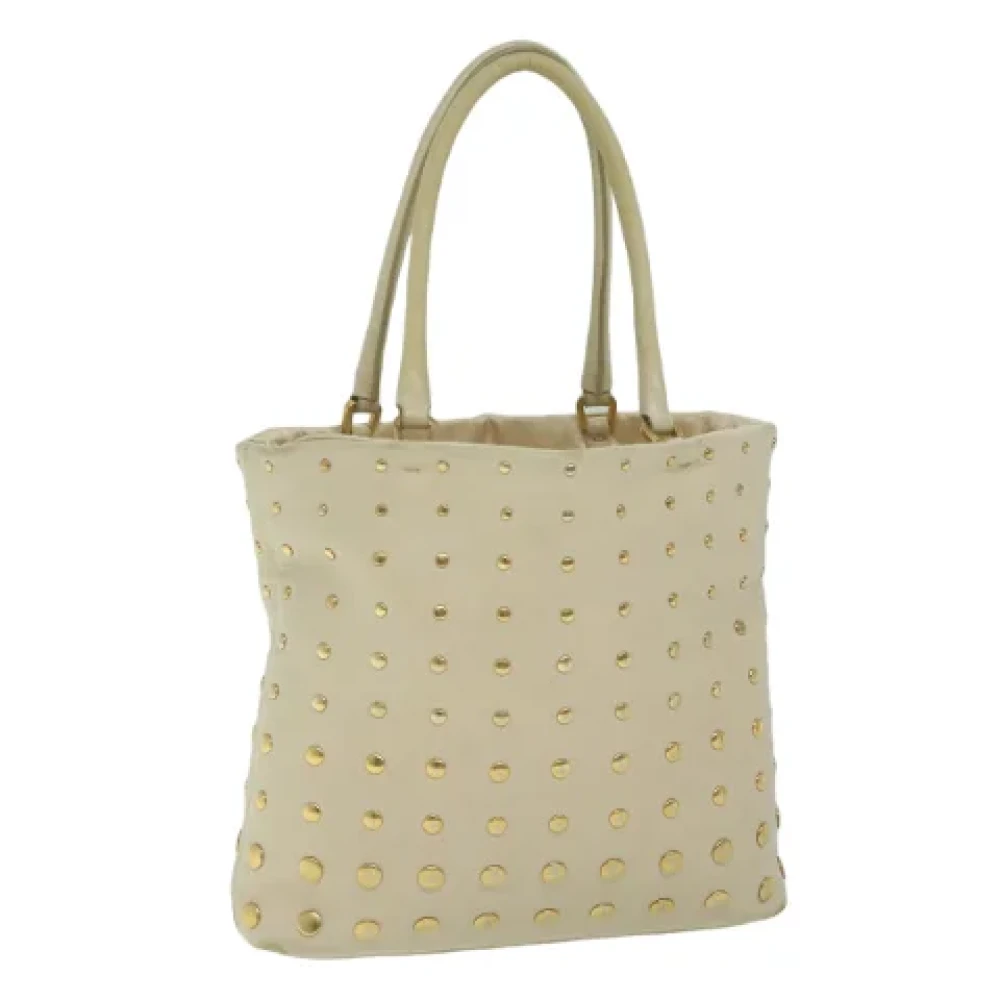 Prada Vintage Pre-owned Leather handbags Beige Dames