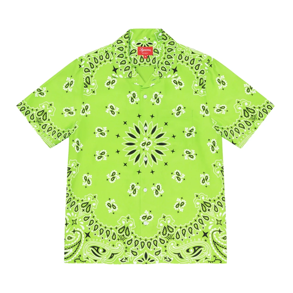 Supreme Limited Edition Bandana Zijden Shirt Green Heren