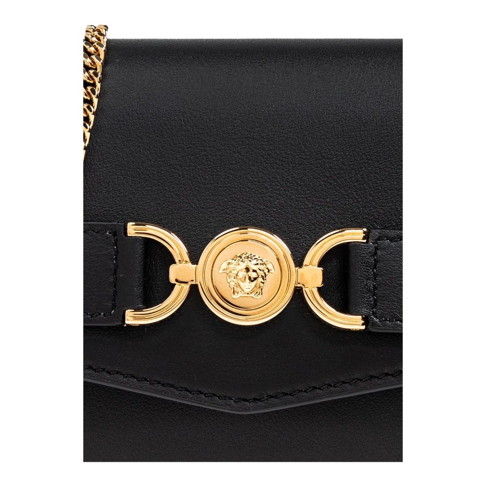 Versace Leren portemonnee Black Dames