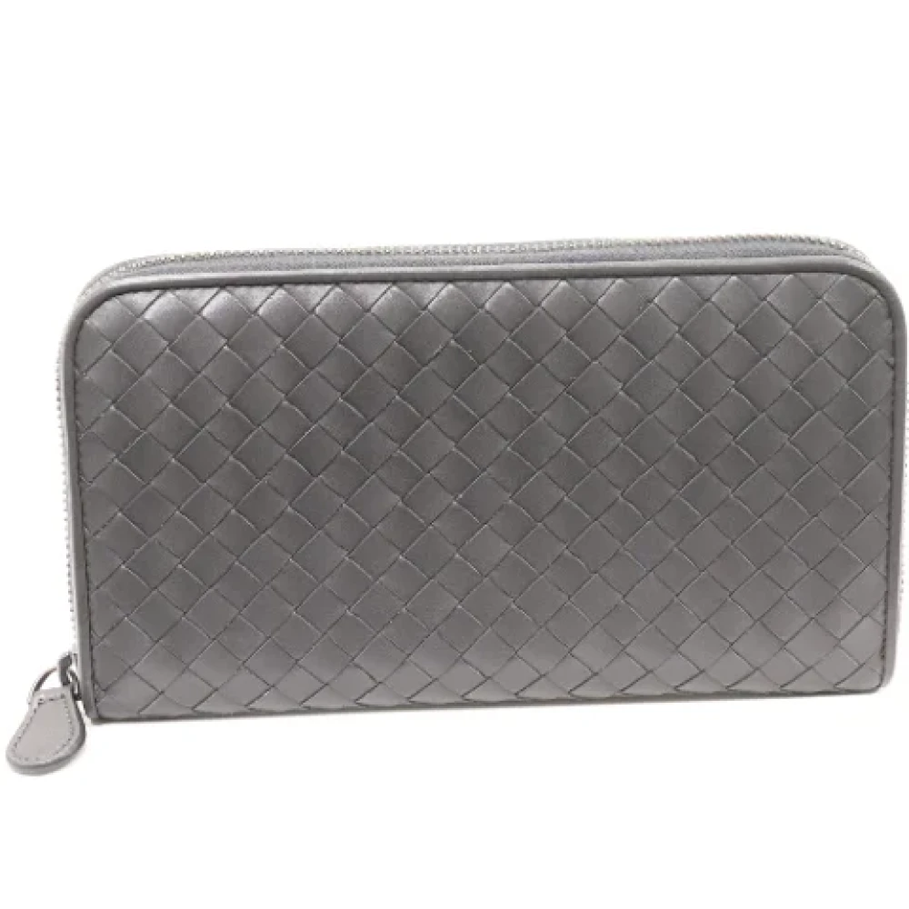 Bottega Veneta Vintage Pre-owned Leather wallets Gray Dames