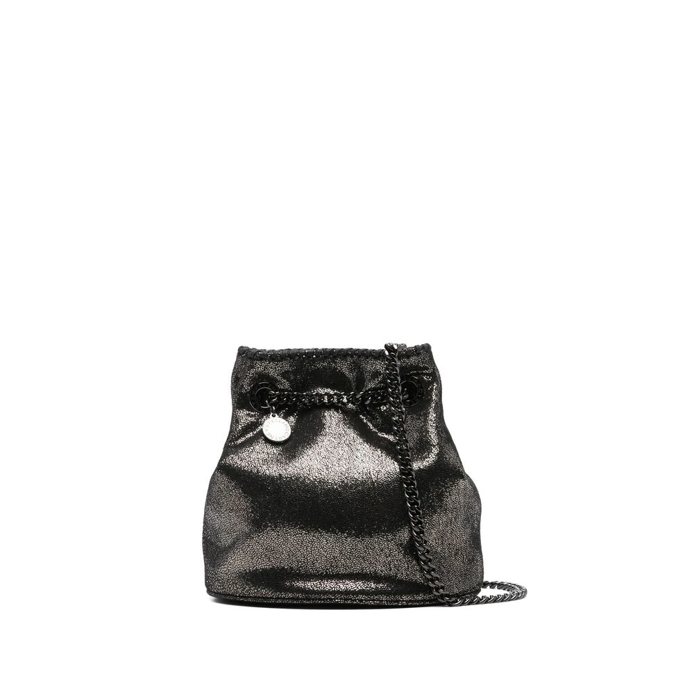 Stella Mccartney Zwarte Leren Schoudertas met Kettinglink Black Dames