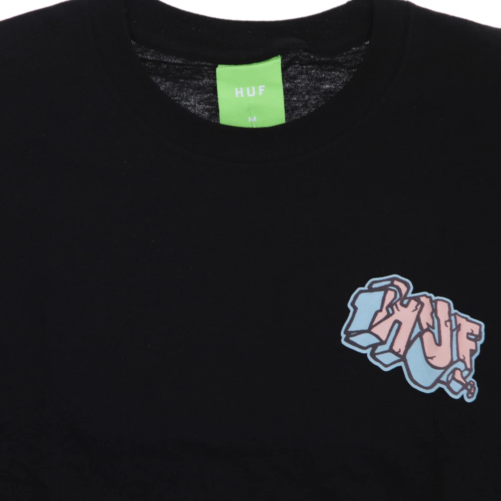 HUF Zwarte Triple Triangle Tee Heren T-shirt Black Heren