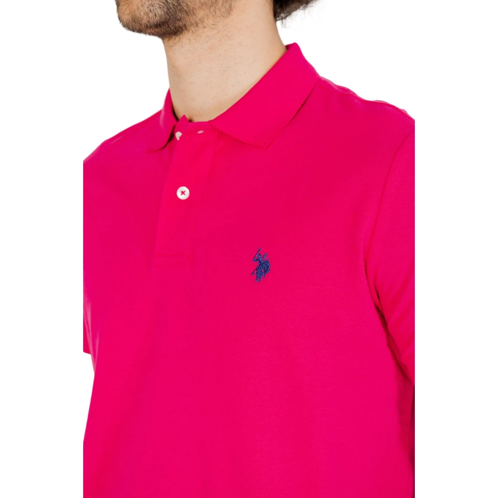 U.s. Polo Assn. Korte Mouw Polo Shirt Pink Heren