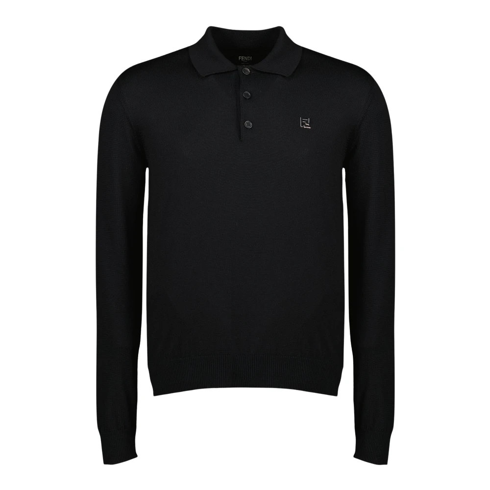 Fendi Men's Black Round-Neck Knitwear, M, Polo