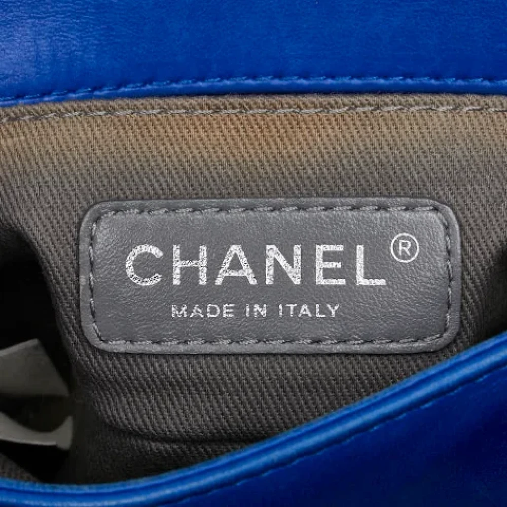 Chanel Vintage Pre-owned Leather chanel-bags Blue Dames