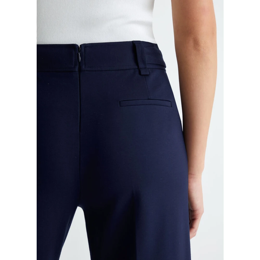 Liu Jo Cropped Viscose Broek Milano Stijl Blue Dames