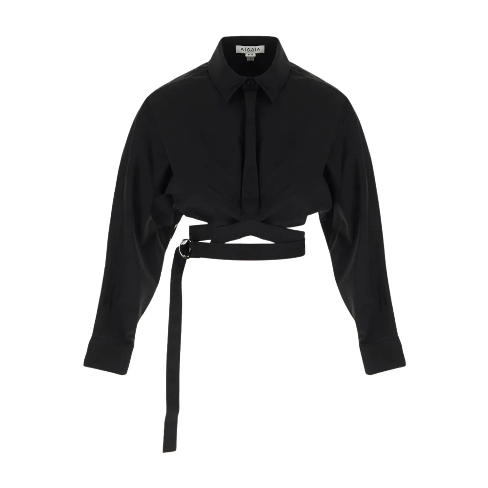 Alaïa Geknipte Katoenen Shirt Black Dames