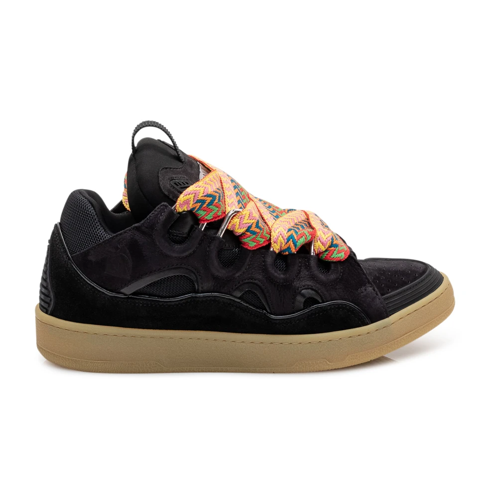 Lanvin Curb Leather Sneakers Heren Schoenen Zwart