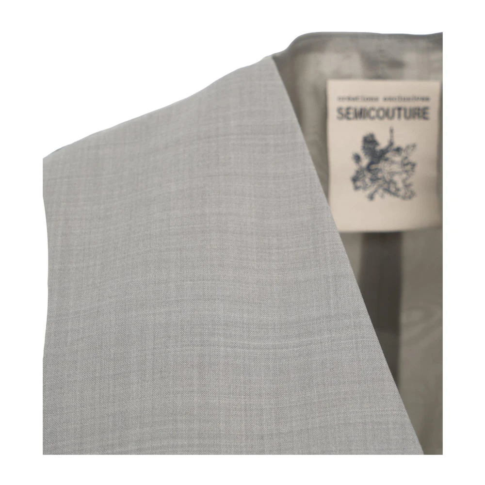 Semicouture Chique Grijs Wollen Blazer Gray Dames