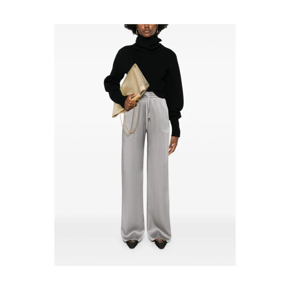 Herno Crepe Textuur Broek met Elastische Tailleband en Trekkoord Gray Dames