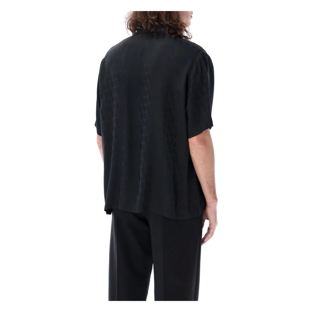 Valentino Garavani Toile Iconographe Bowling Shirt Black Heren