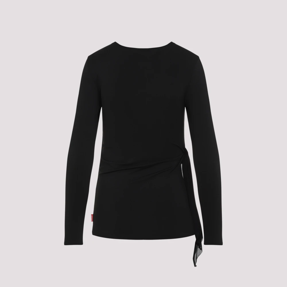 Diesel Kruislings effen top Black Dames