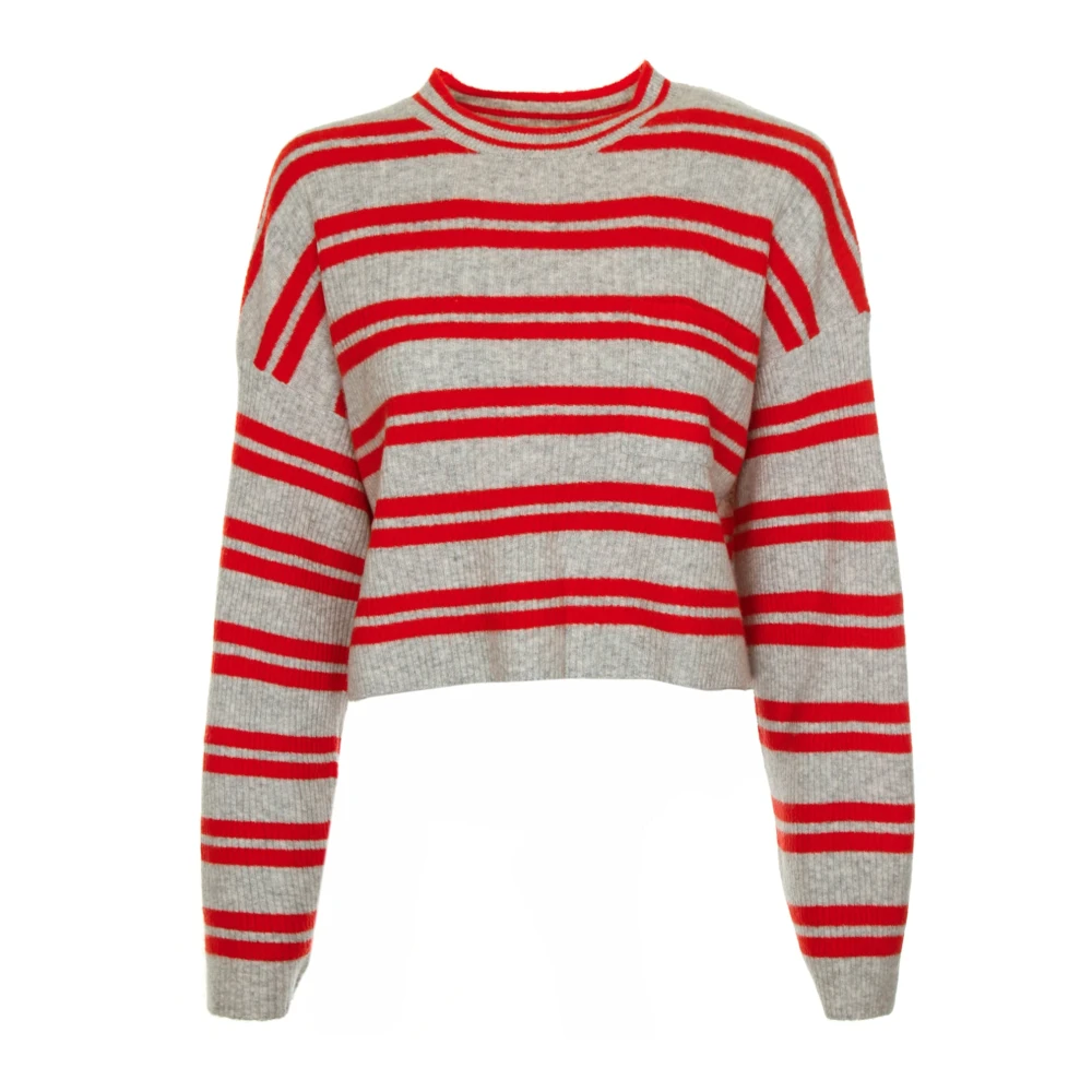 American vintage Gestreepte Boxy Gebreide Trui Gray Heren