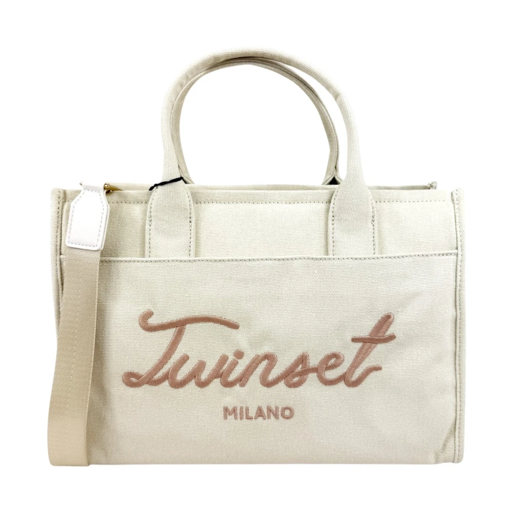 Twinset Women's Beige Signature Tote Big - Shopping Bags - One Size - Bags