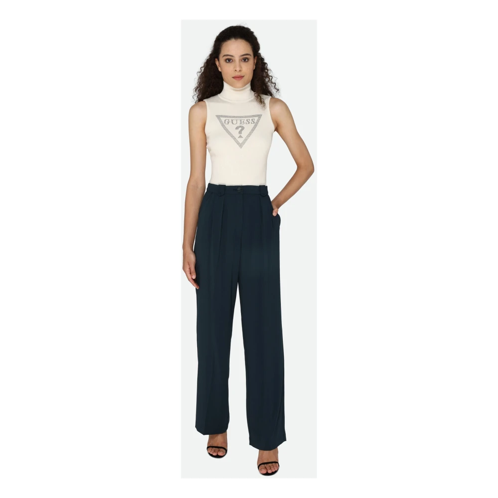 PATRIZIA PEPE Wijde broek in petrolblauw Blue Dames