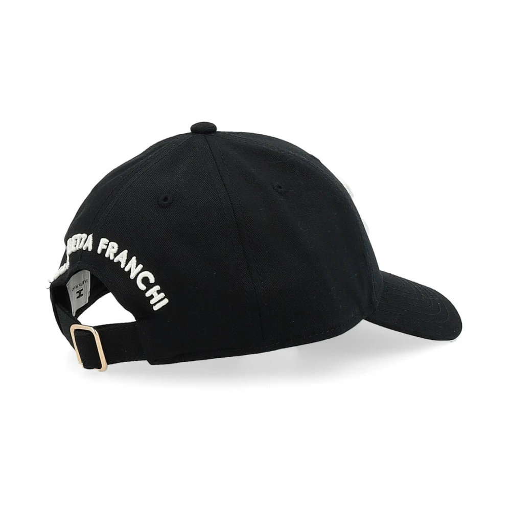 Elisabetta Franchi Zwarte Wollen Hoed Elegante Stijl Black Dames