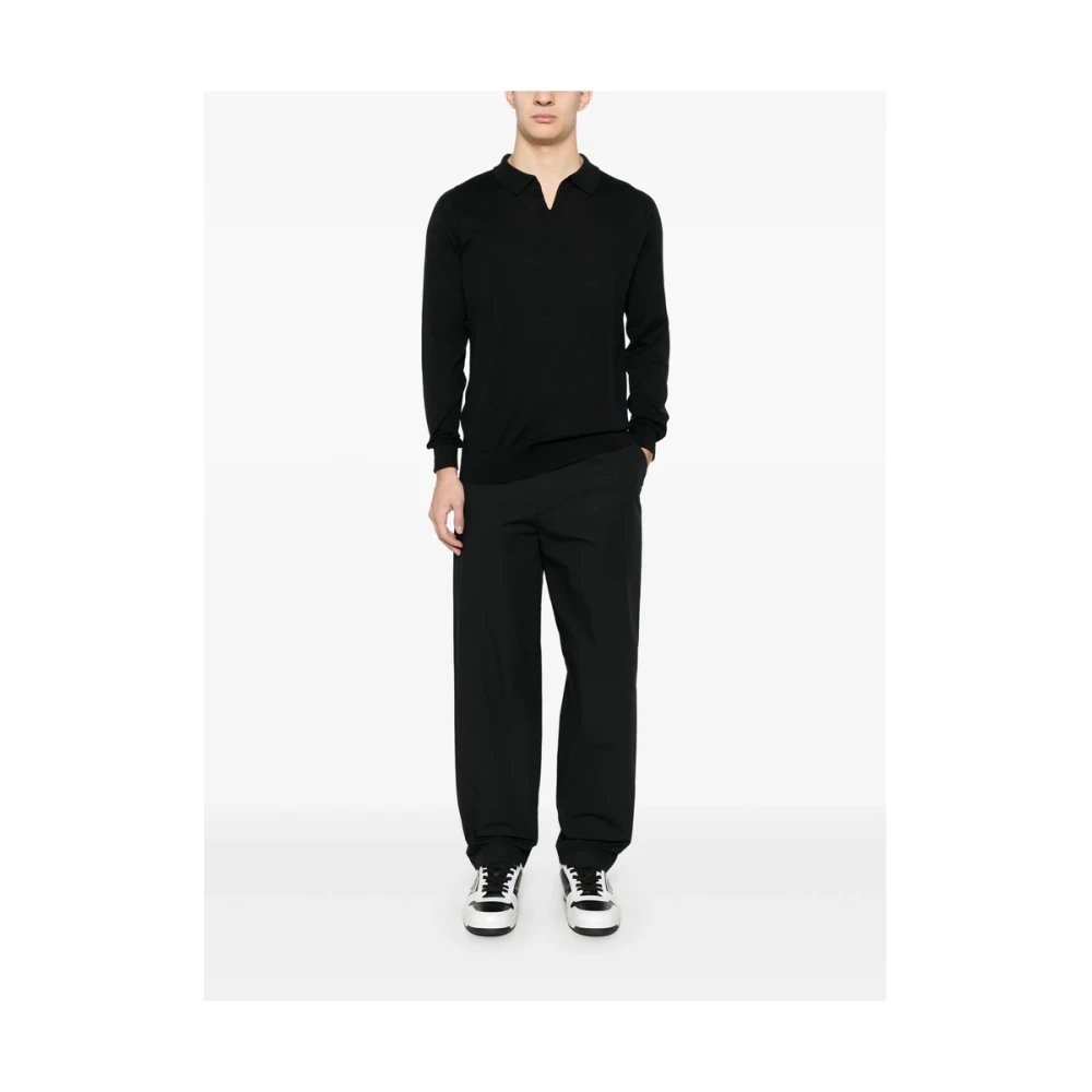 John Smedley Zwarte Polokraag Trui Black Heren