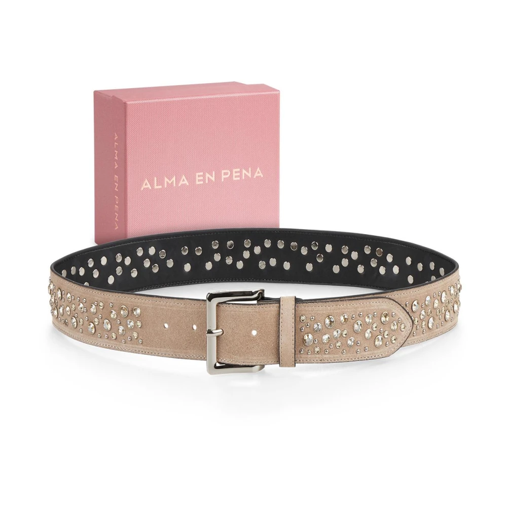 Alma en Pena Gevlochten leren riem Brown Dames