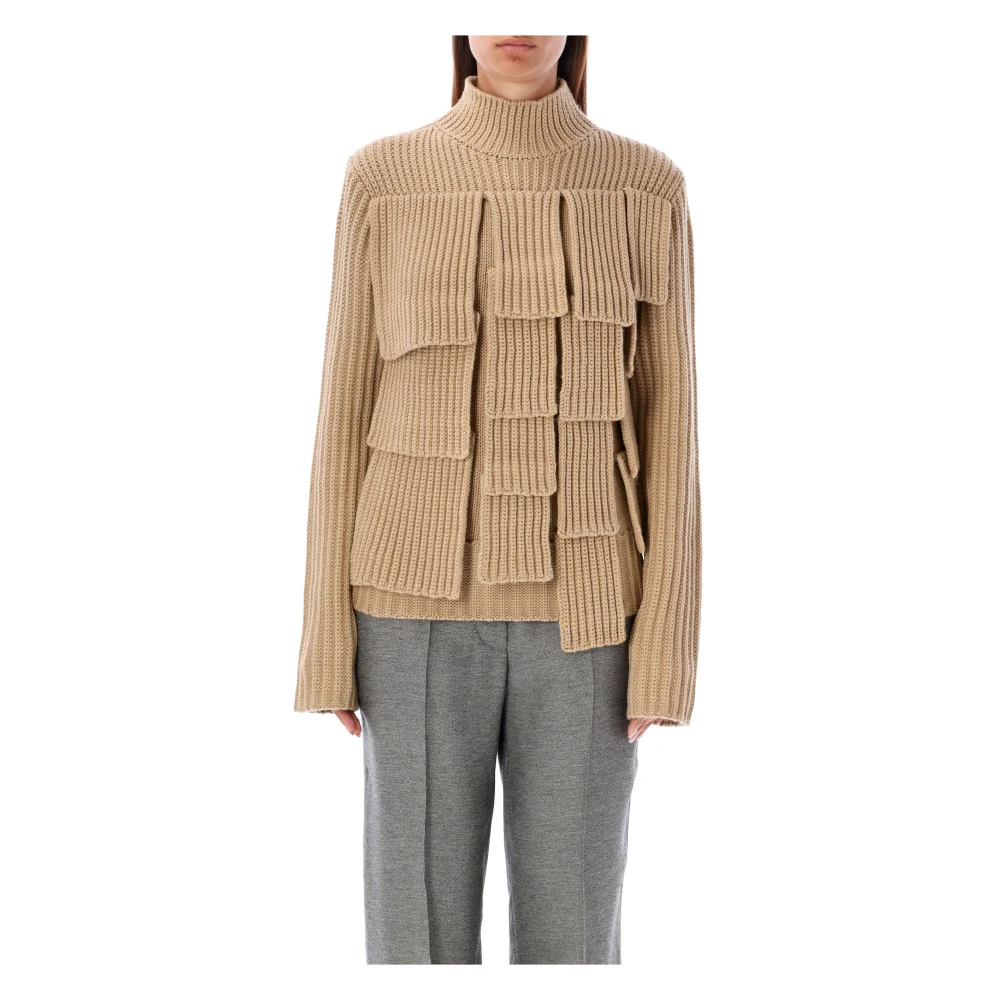 JW Anderson Flap Jumper Gebreide Kleding Aw24 Beige Dames