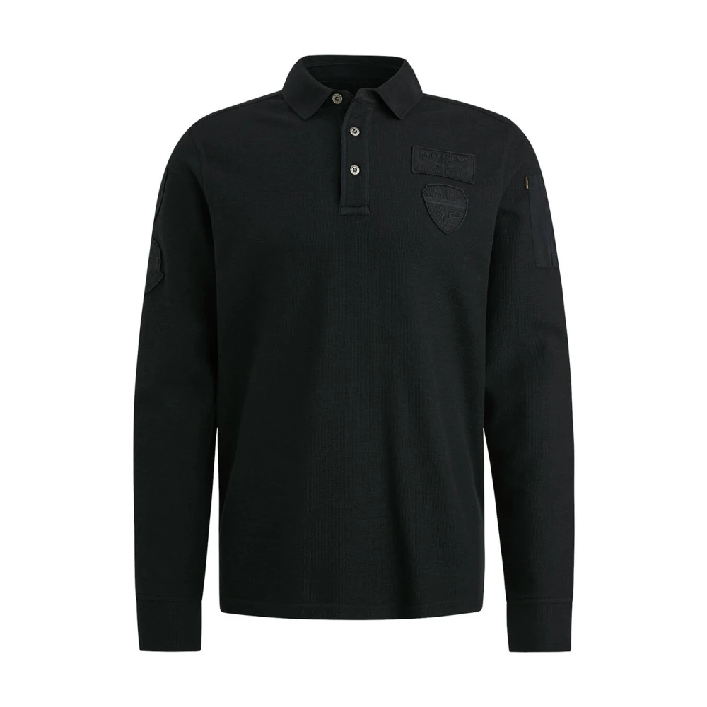PME Legend Cargo-stijl polo met lange mouwen Black Heren