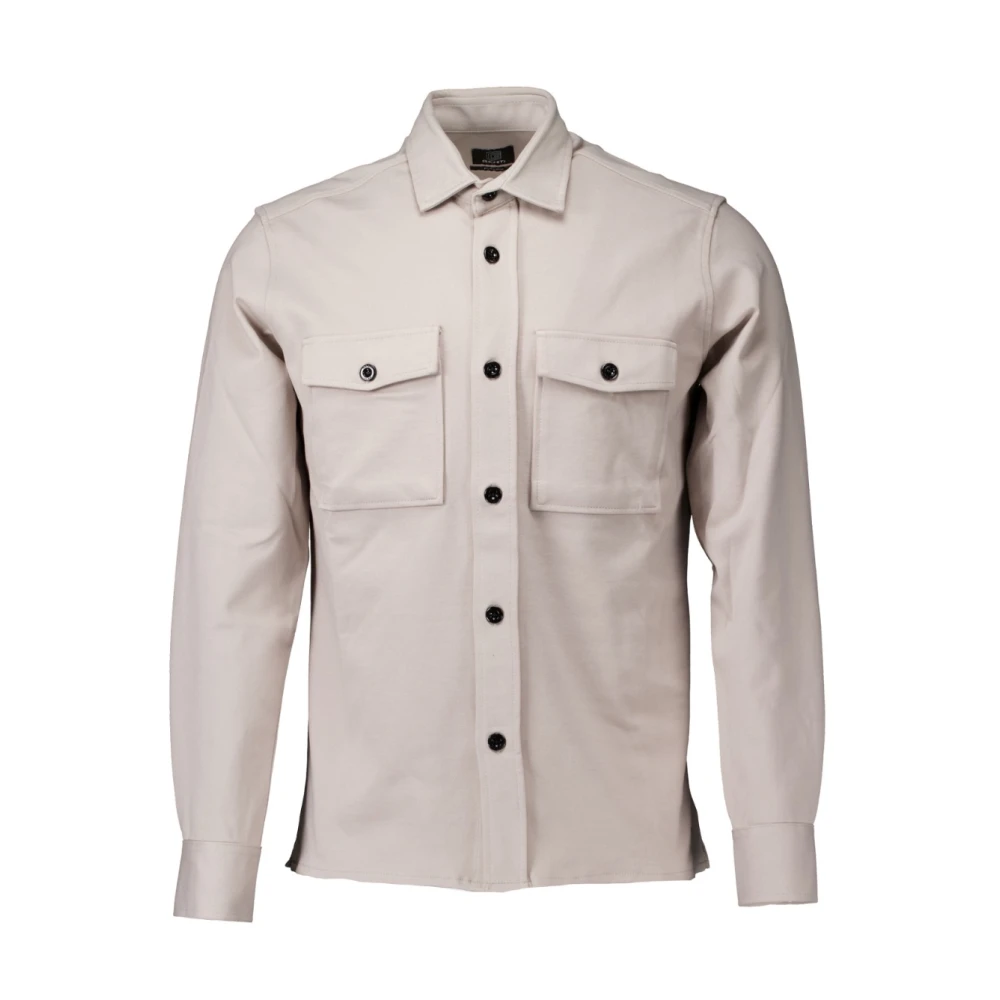 Genti Midtown Overshirt Lichtbruin Beige Heren