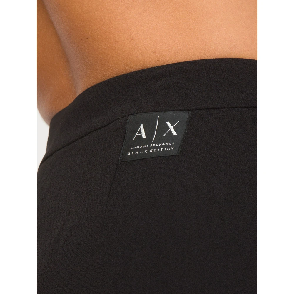 Armani Exchange Zwarte Broek Stijlvol Modieus Trendy Black Dames