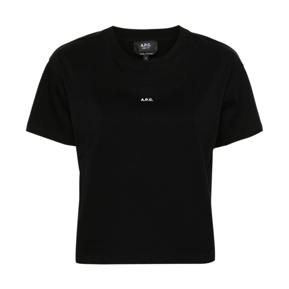 A.p.c. Micro Logo Print T-shirt Black Dames