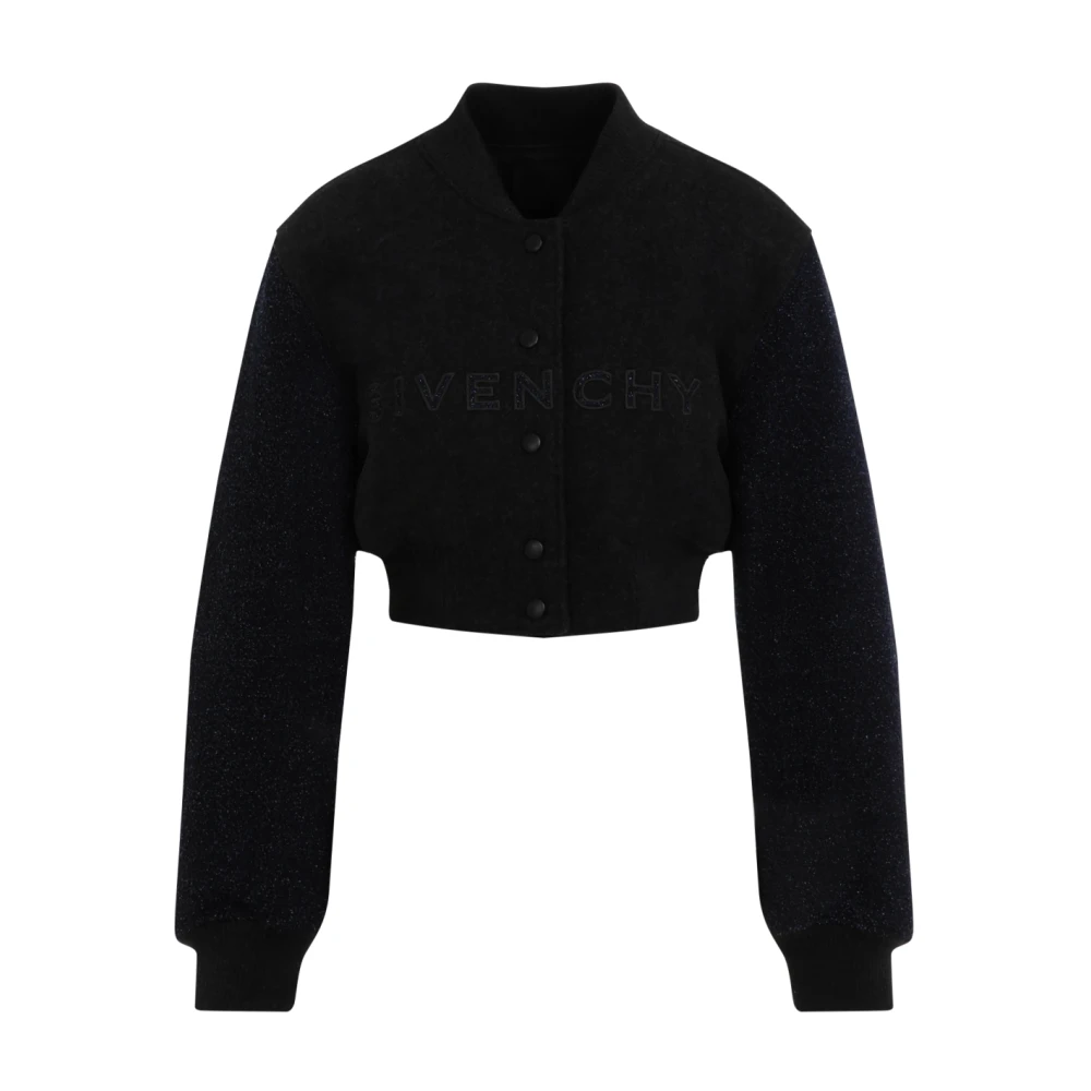 Givenchy Elegante Grijze Wollen Jas Black Dames