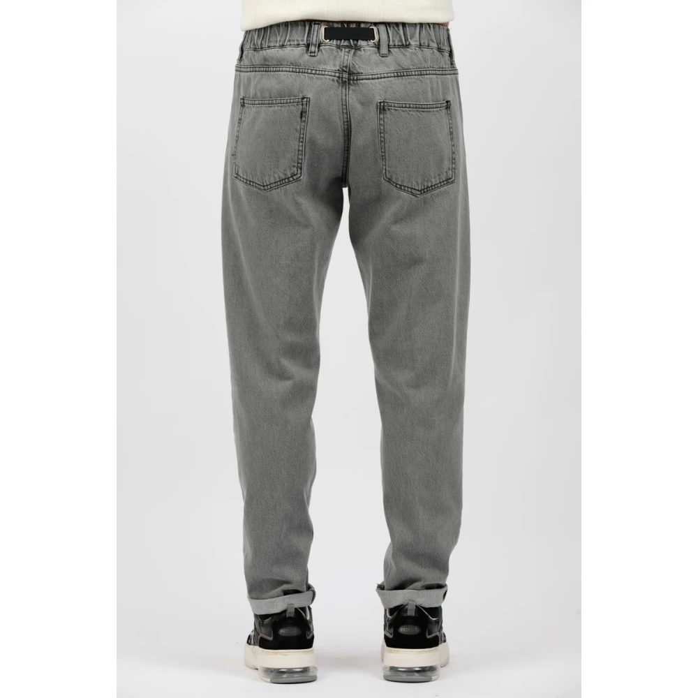 White Sand Grijze Denim Loose Fit Jeans Gray Heren
