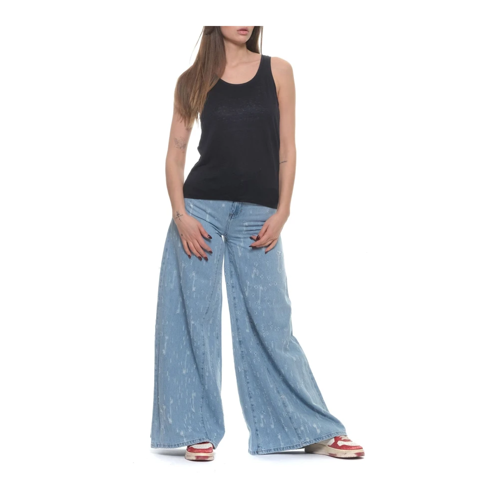 majestic filatures Sleeveless Tops Blue Dames