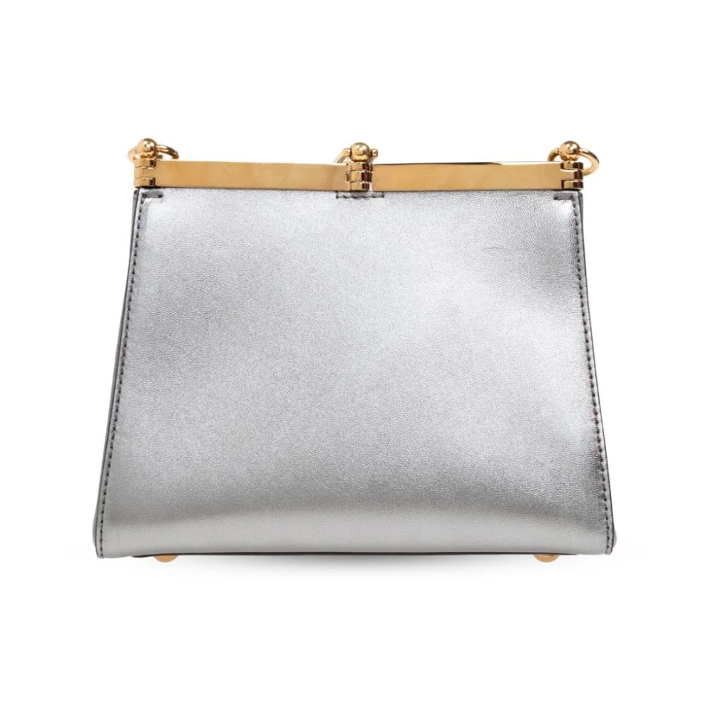 ETRO Metallic Finish Schoudertas met Logo Bedel Gray Dames