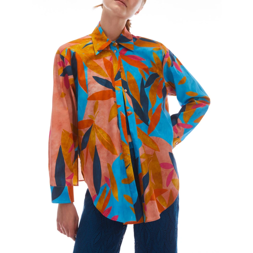 Pennyblack Aquarel Katoenen Poplin Shirt Multicolor Dames