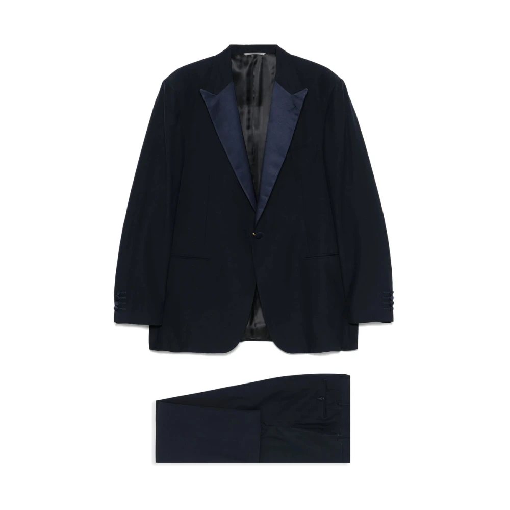 Canali Navy Blue Pak met knoopsluiting Blue Heren