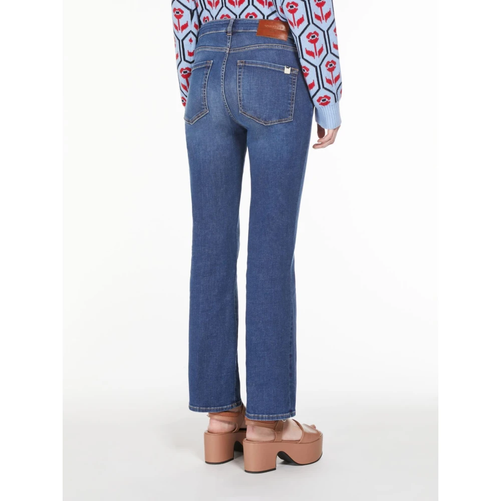 Max Mara Weekend Blauwe Slim Fit Cropped Jeans Blue Dames
