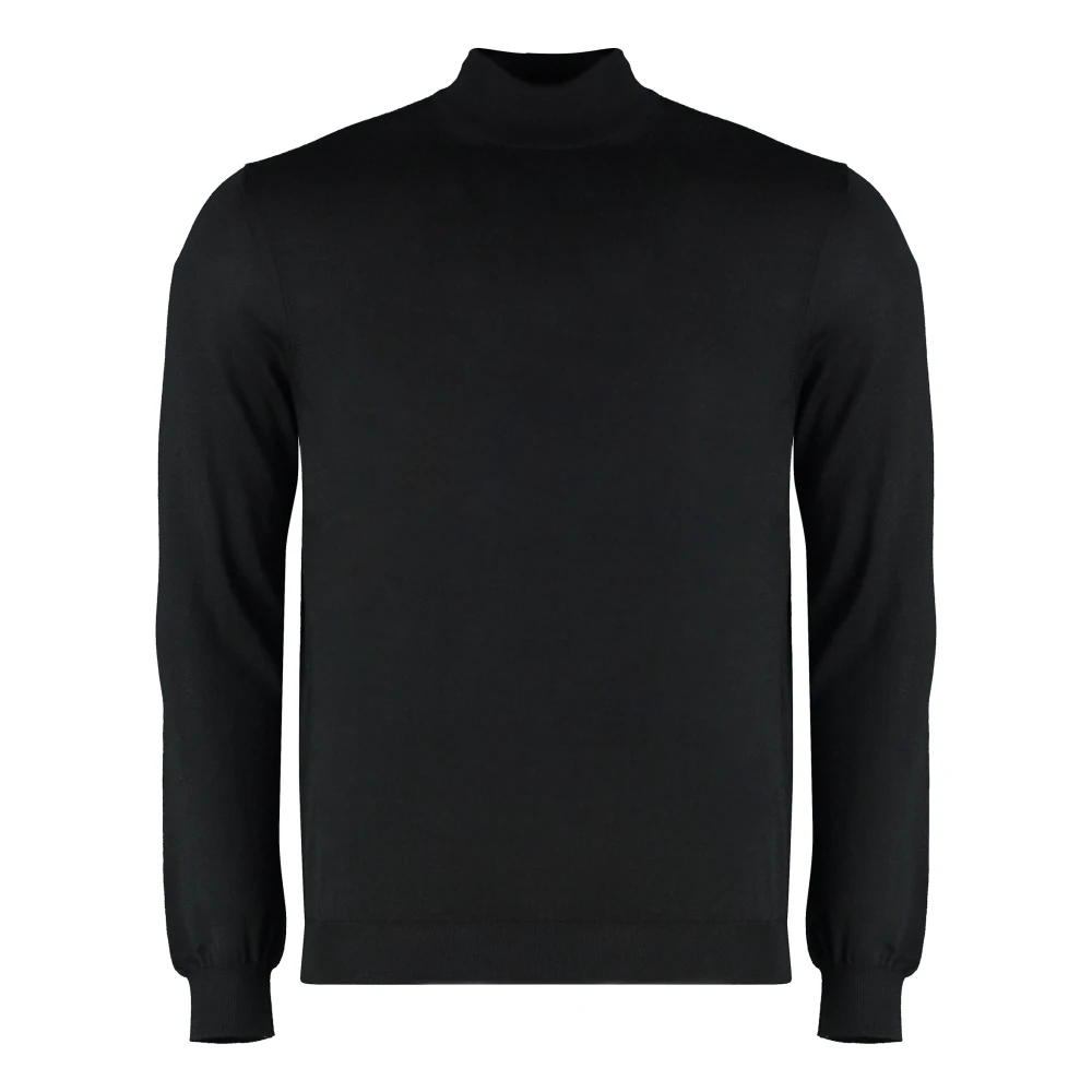 Malo Luxe Cashmere Turtleneck Pullover Sweater Black Heren