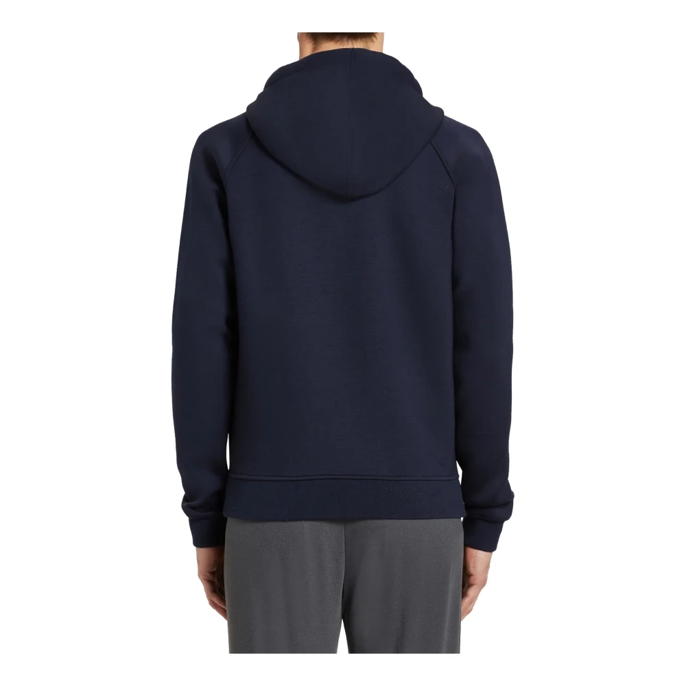Kiton Hoodie met Logodetail Blue Heren