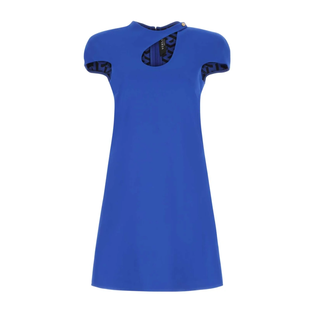 Versace Mini elektrisk stretch crepe klänning i elektrisk blå Blue, Dam