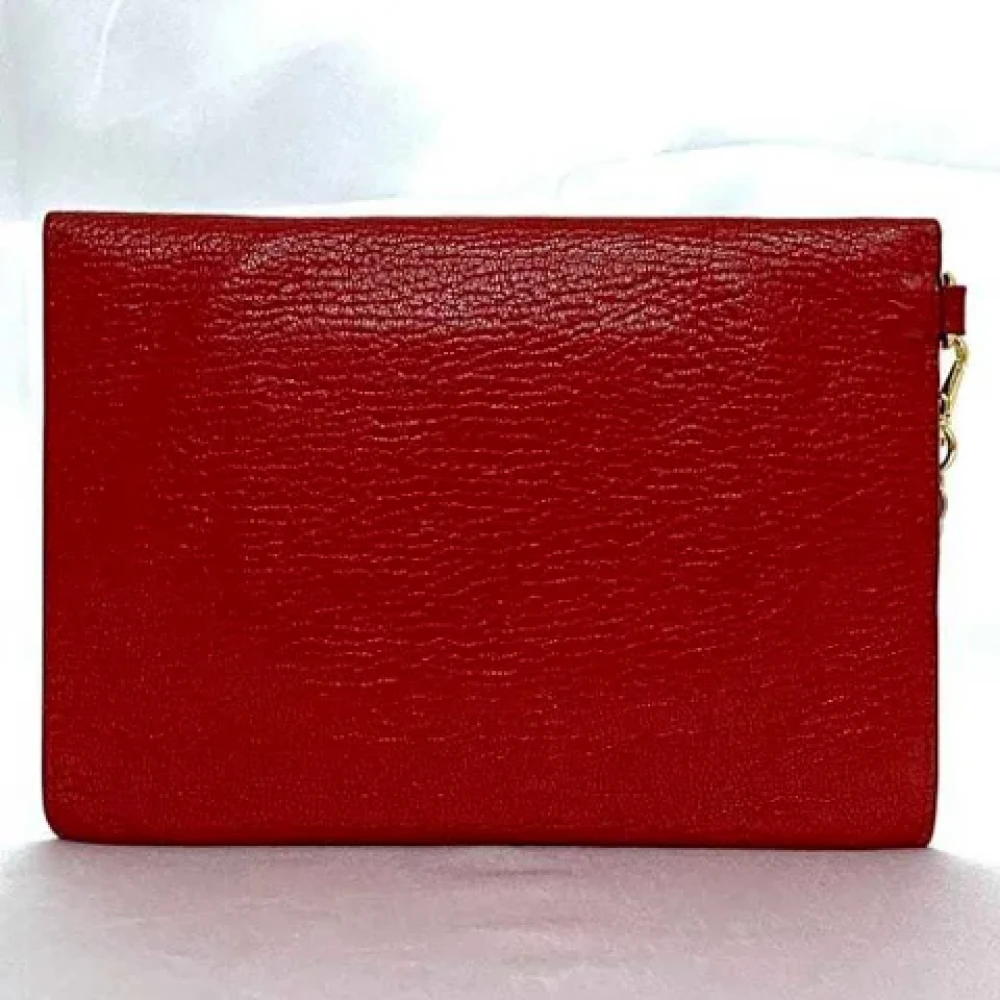 Miu Pre-owned Leather wallets Red Dames
