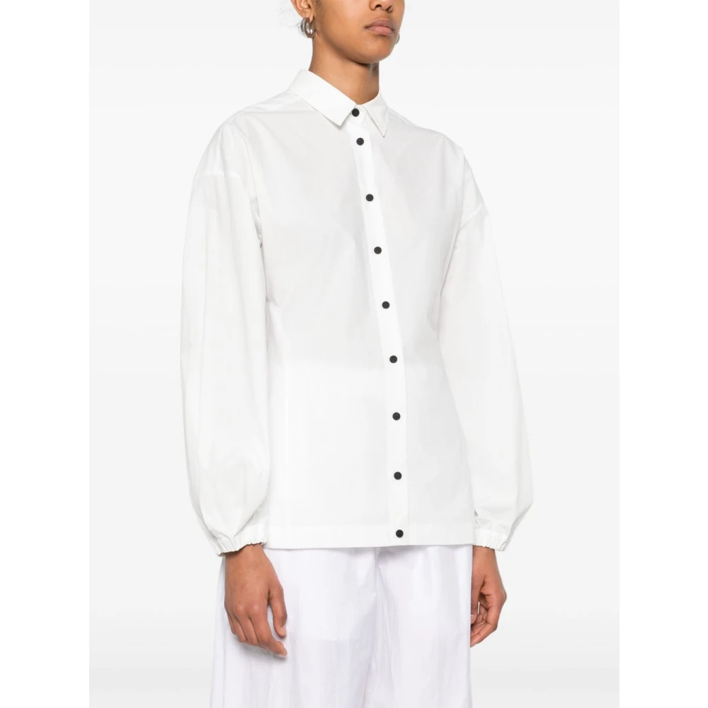 Moncler Witte Button-Up Shirt Elastische Manchetten White Dames