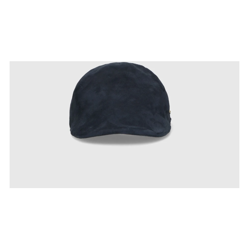 Borsalino Suede Flat Cap Klassiek Model Blue Unisex