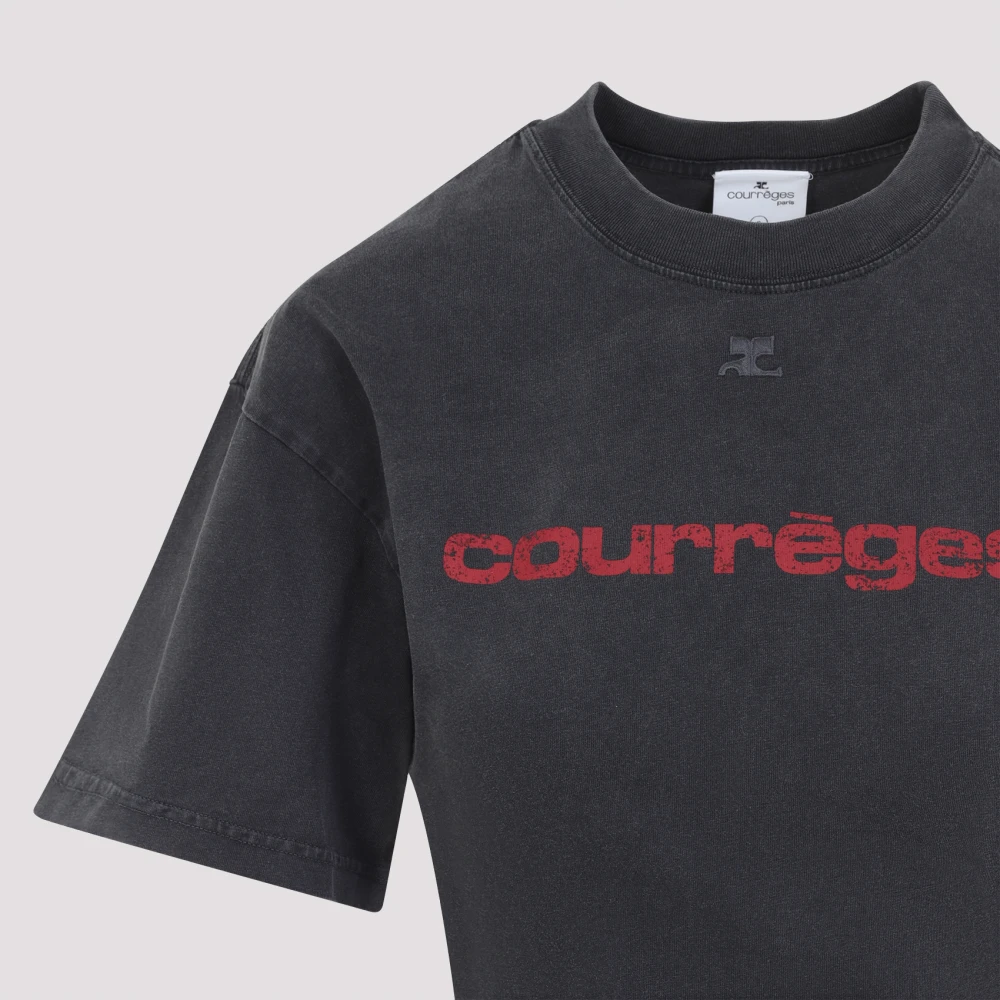 Courrèges Gedrukt stenen T-shirt met riem Gray Dames