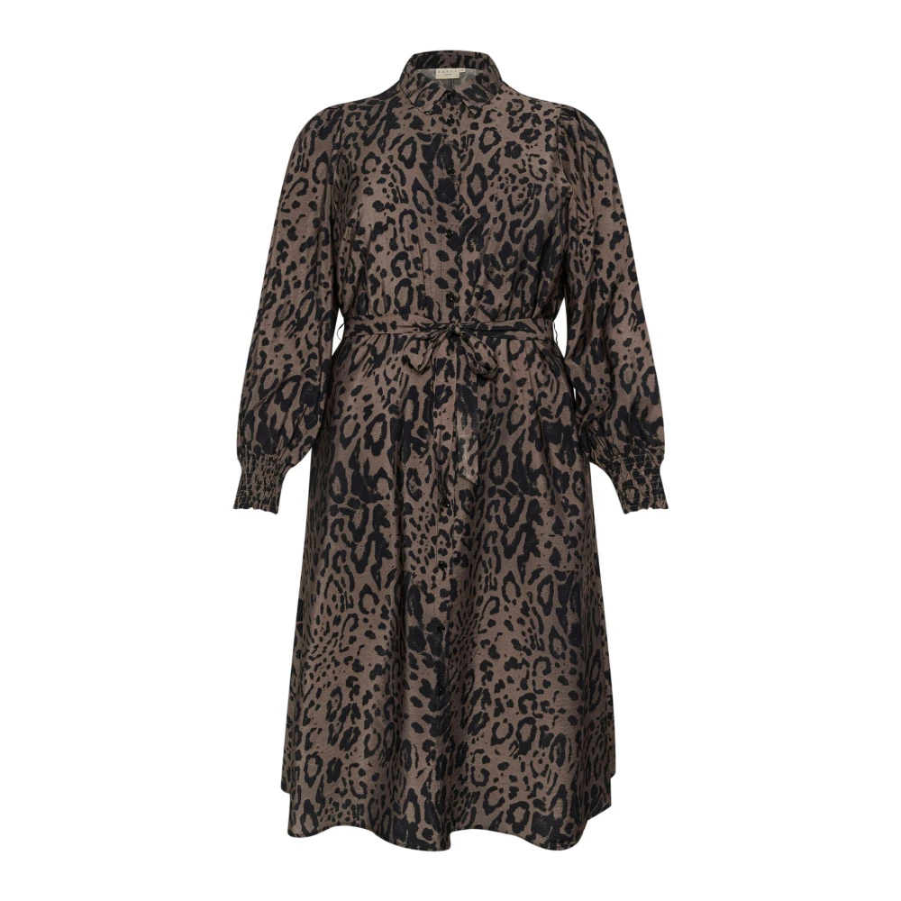 Kaffe Curve Luipaardprint Jurk Brown Dames