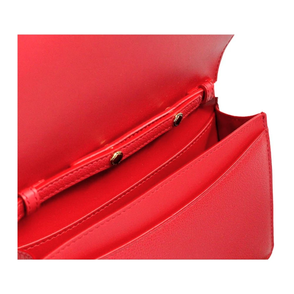 Burberry Rode Leren Crossbody Tas met Ingelegd Logo Red Dames