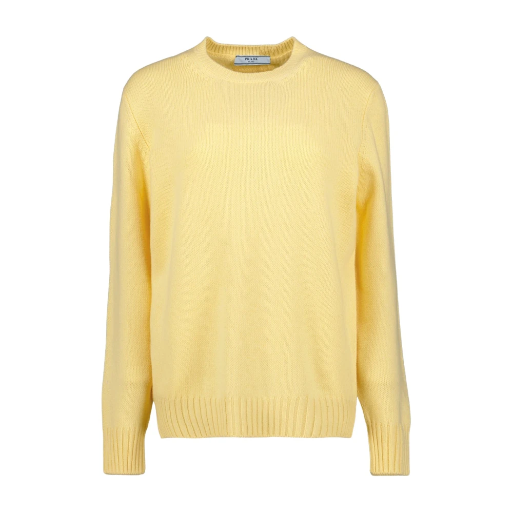 Prada Kashmirull Oversized Tröja Yellow, Dam