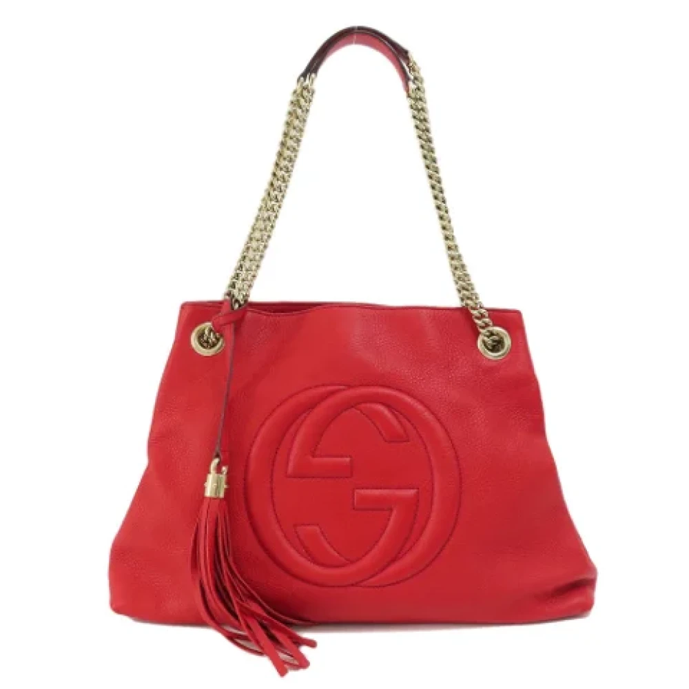 Gucci Vintage Pre-owned Leather totes Red Dames