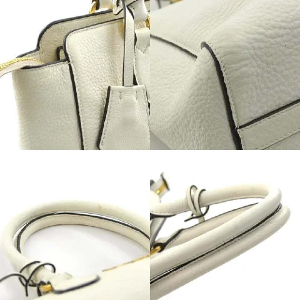 Prada Vintage Pre-owned Leather prada-bags White Dames