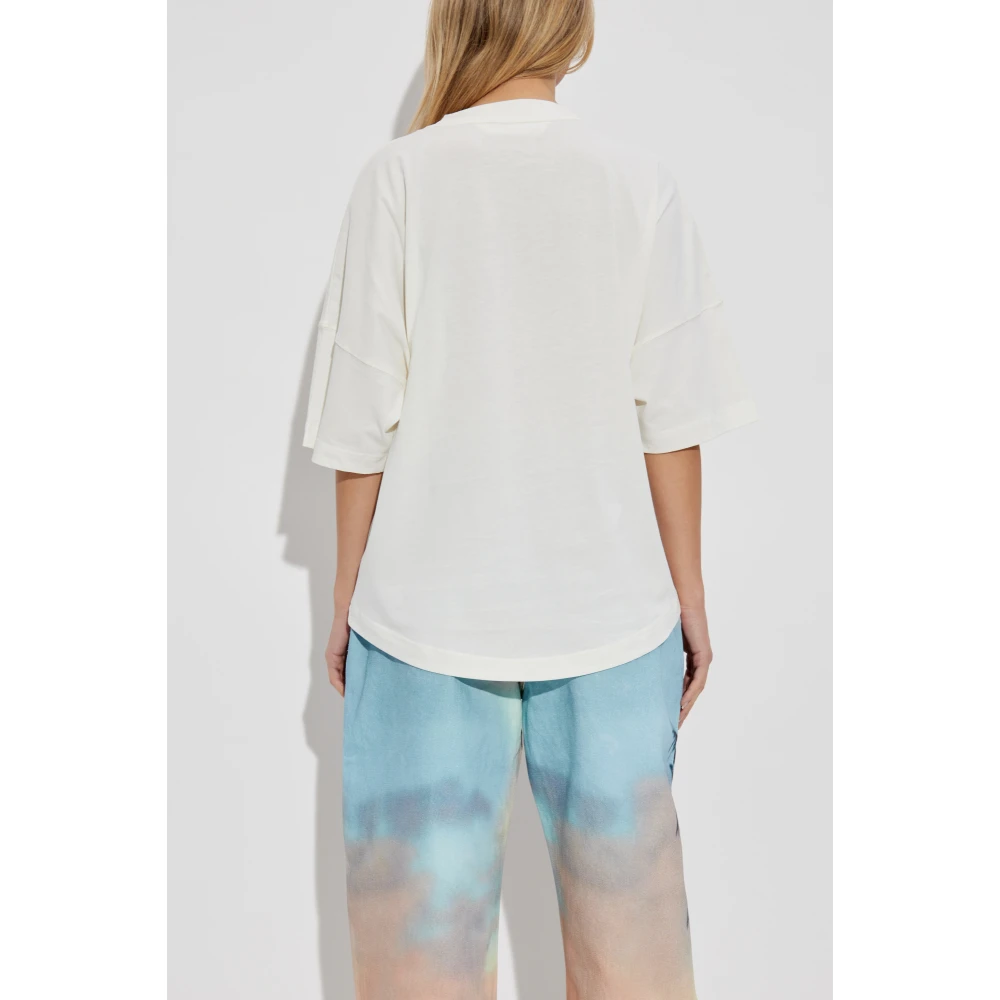 Palm Angels Ruimvallend T-shirt White Dames